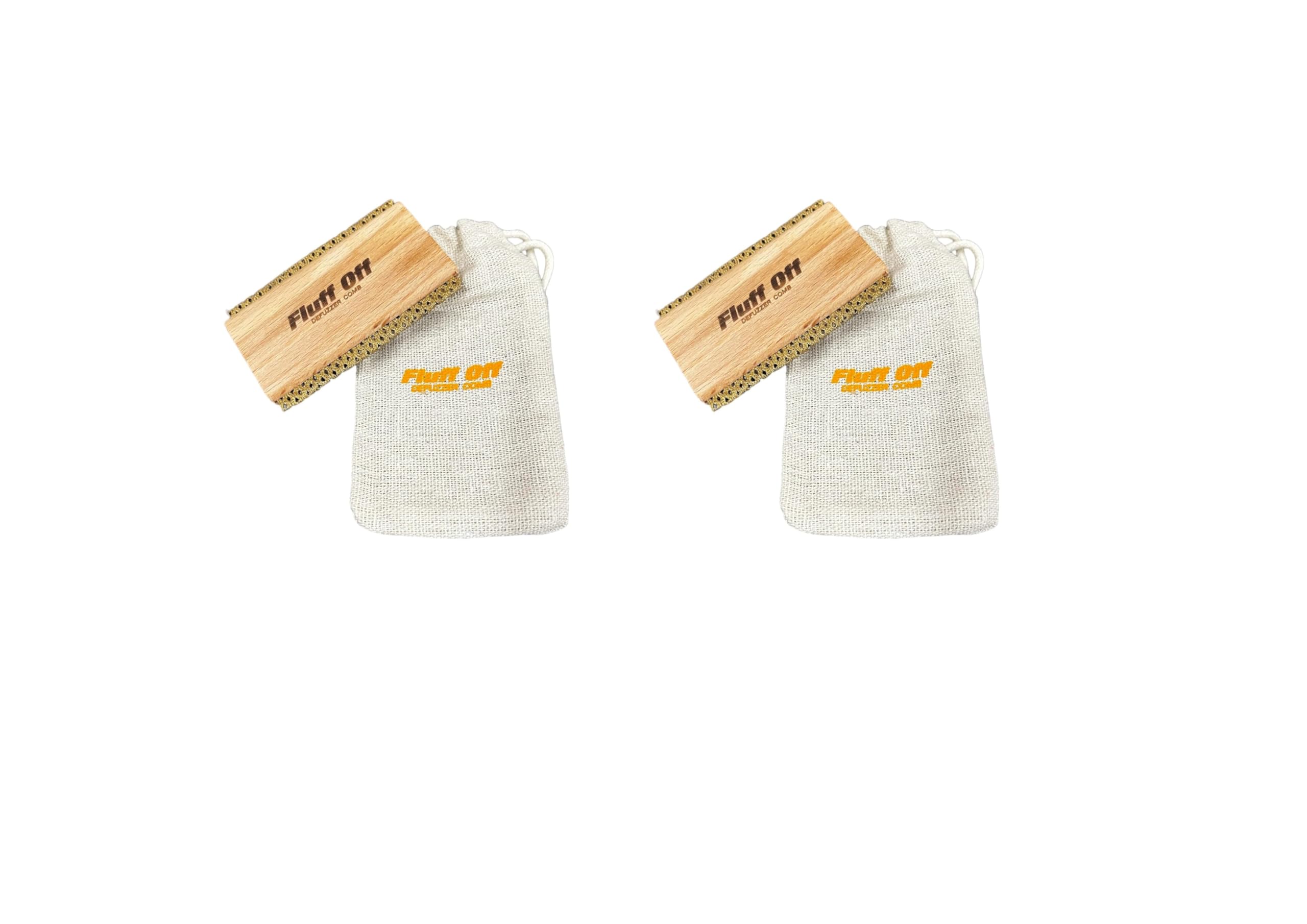 Fluff Off Wooden Fuzz & Bobble Remover Comb Remove Bobbles & Fluff from Cardigans, Wool, Cashmere Jumpers and Sweaters - Pack of 2