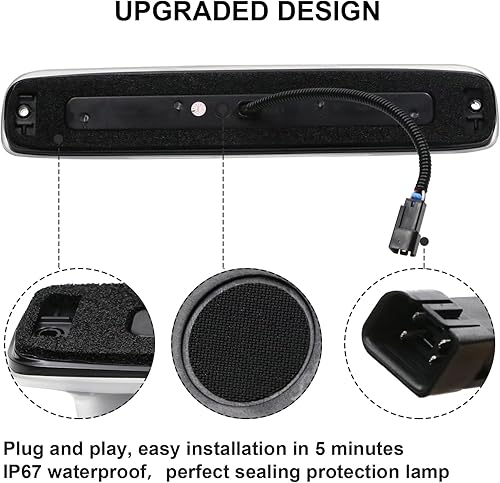 Miniatura 6 de Aexploer Tercera tercera luz de freno LED compatible con SilveradoSierra 1500 2500 3500 y HD y Classic 1999-2007, montaje de lámpara de freno