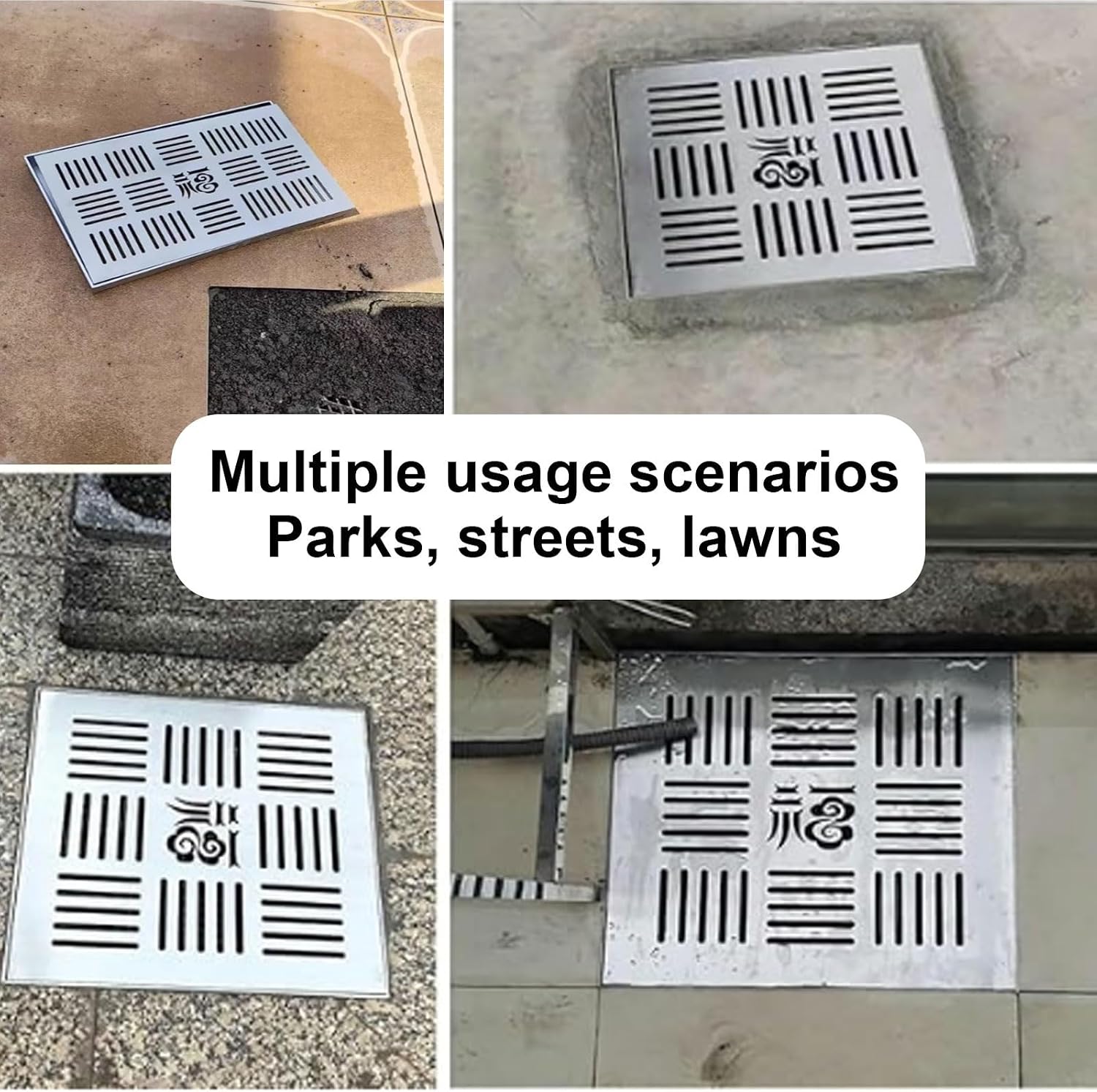 Stainless Steel Manhole Cover, 20x20x3cm, Anti-Obstruction Septic Tank Lid with Frame, Street and Garden Use, and Weatherproof, Heavy-Duty Design