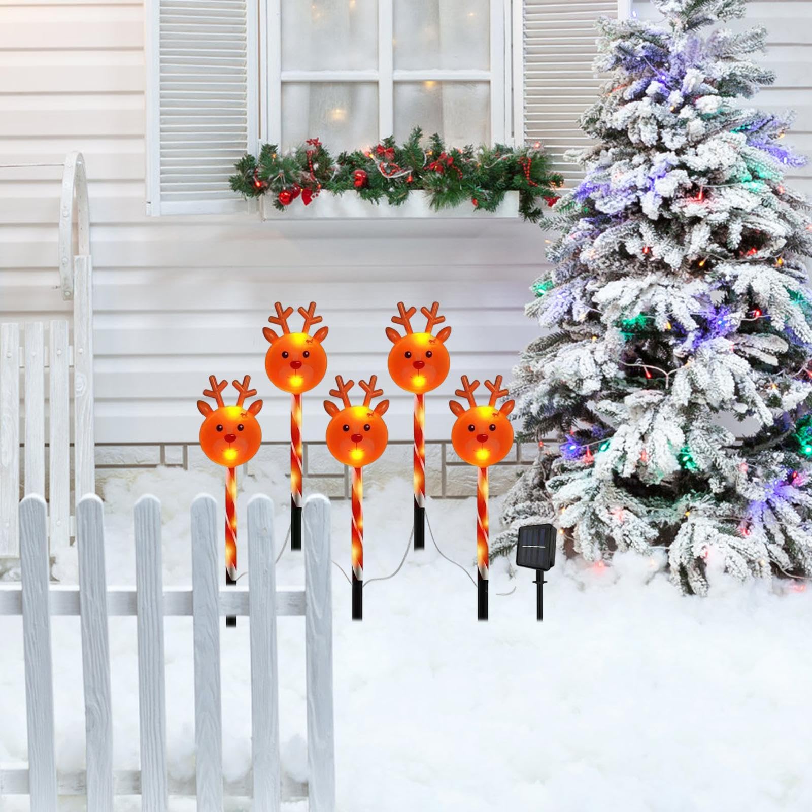 Paletti natalizi luminosi Decorazione paesaggistica regolabile ad energia | Illuminato per di Natale Per decor da festa, giardino, cortile, esterno, interno, prato