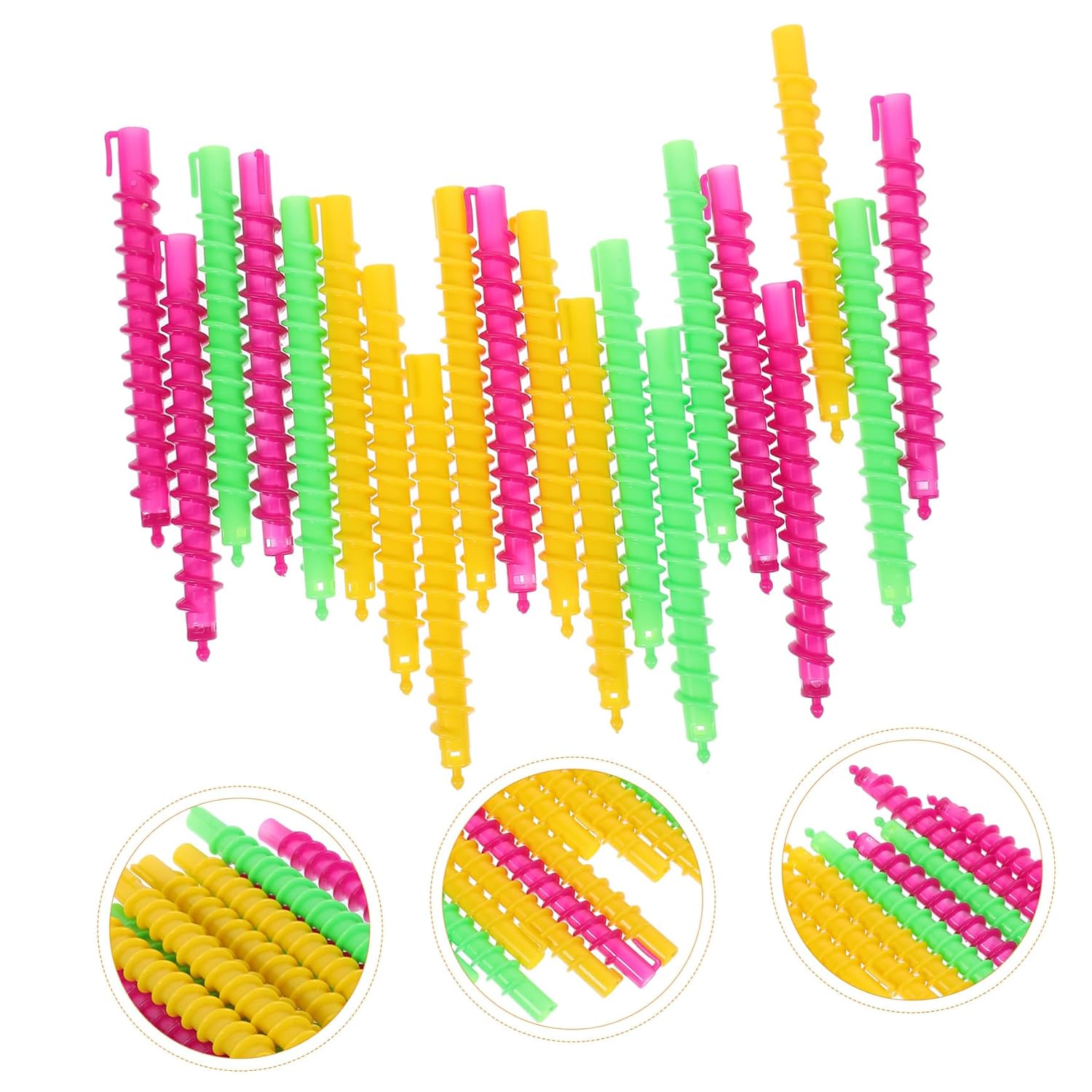 100pcs Spiral Perm Rods for Long Hair Flexible Hair Curlers Multi-Functional Curling Rods Kit for Salon and Home Use