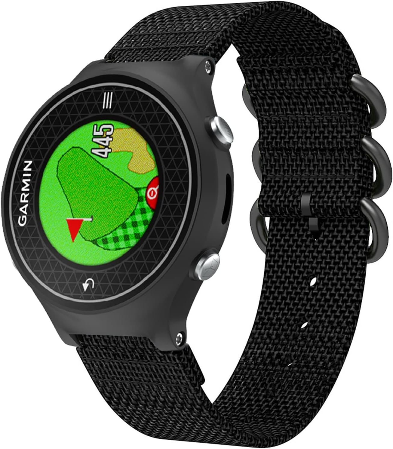 COOVS 15mm Sport Nylon Watchband Strap for Garmin Approach S6 Smart Watch for Garmin Forerunner 735XT/220/230/235/620/630 Watch Band (Color : Preto, Size : 15MM)