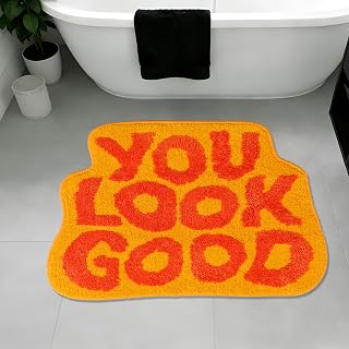 You Look Good Bath Mat, Orange, 21" x 29"