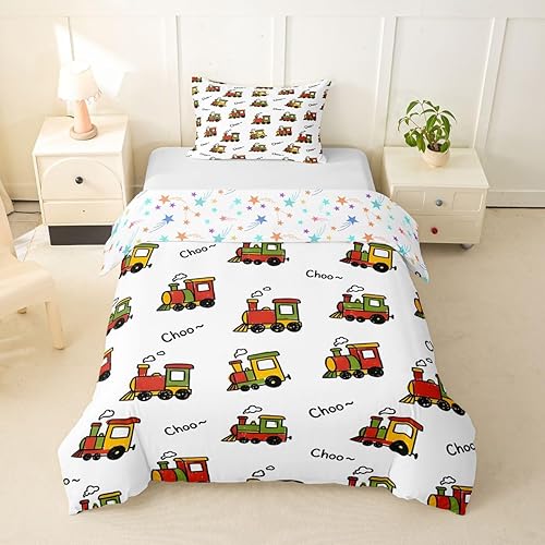 Miniatura 45 de Feelyou Juego de funda de edredón de camión de bomberos, edredón de coche de policía para decoración de habitación de niños, colcha de ambulancia