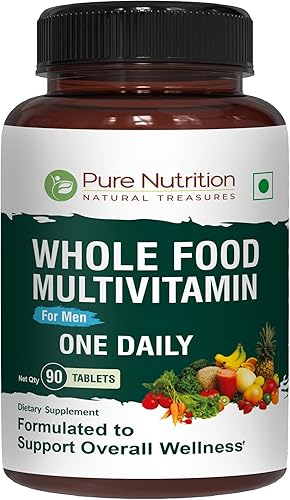 Pure Nutrition - Multivitaminas integrales para hombres  90 pestañas  One-A-Day  100% RDA  24 vitaminas y minerales naturales  Multivitamínico