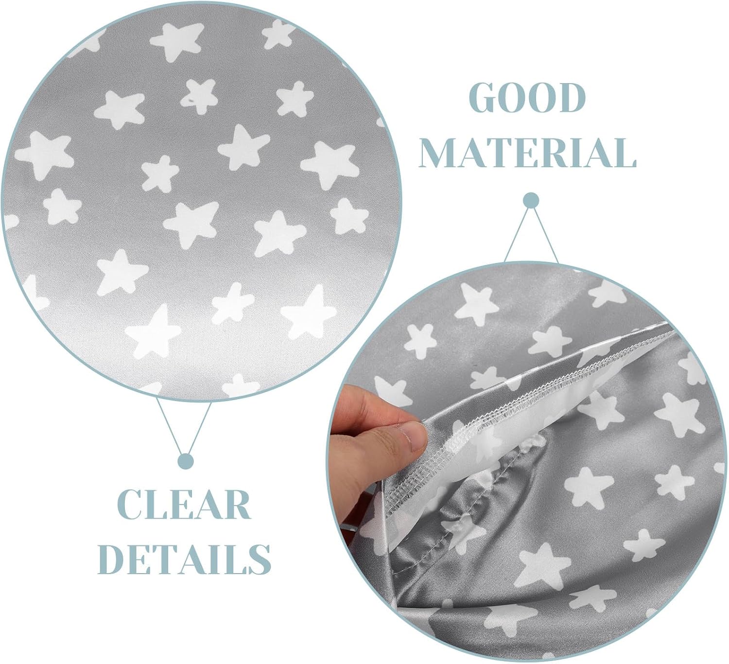Cabilock Pillowcase for Travel Pillow, Breathable Envelope Closure Pillow Cover, Small Soft Silky Fabric Pillowcase with Star Print for Boys