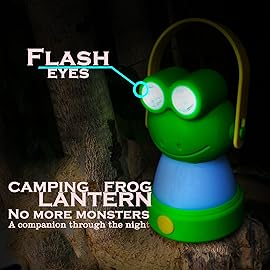 Outdoor Equipment LED Camping Lantern & Headlamp Set for Kids, FANT.LUX Battery Powered Night Light for Emergency, Hurricane, Lightweight Tent Lamp for Children (Frog Set)