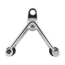 DE JURE FITNESS Heavy Duty Biceps Triceps Rod with Chrome Finish & Rubber Grip | Folding Pulley Pod with Cable Attachments for Shoulder, Chest, Back & Arm Workout | Home Gym Machine Accessory gallery image