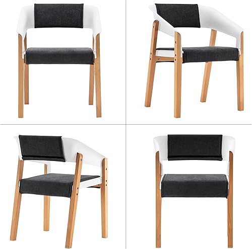 Miniatura 9 de ivinta Juego de mesa de comedor pequeña para 2, mesa de comedor redonda de cristal con dos sillas de comedor de plástico para patio, juego de mesa