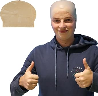 Navoys Fancy Dress Bald Cap - Latex Halloween Bald Wig Accessory for Adults, Fun Novelty Item, Themed Party, Cosplay, Skull Wig Cap Costume