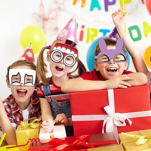 Miniatura 4 de 12 máscaras de papel para fiestas, gafas de fiesta de cumpleaños, decoración de cara para niños, accesorios para fotos, máscaras de dibujos animados