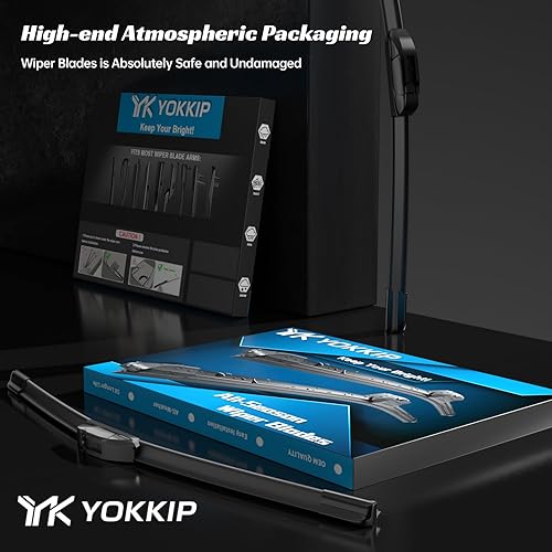 Miniatura 6 de YOKKIP Juego de 2 limpiaparabrisas delantero de 20 + 20 pulgadas, calidad de fabricante original, para todas las estaciones, duradero, estable y