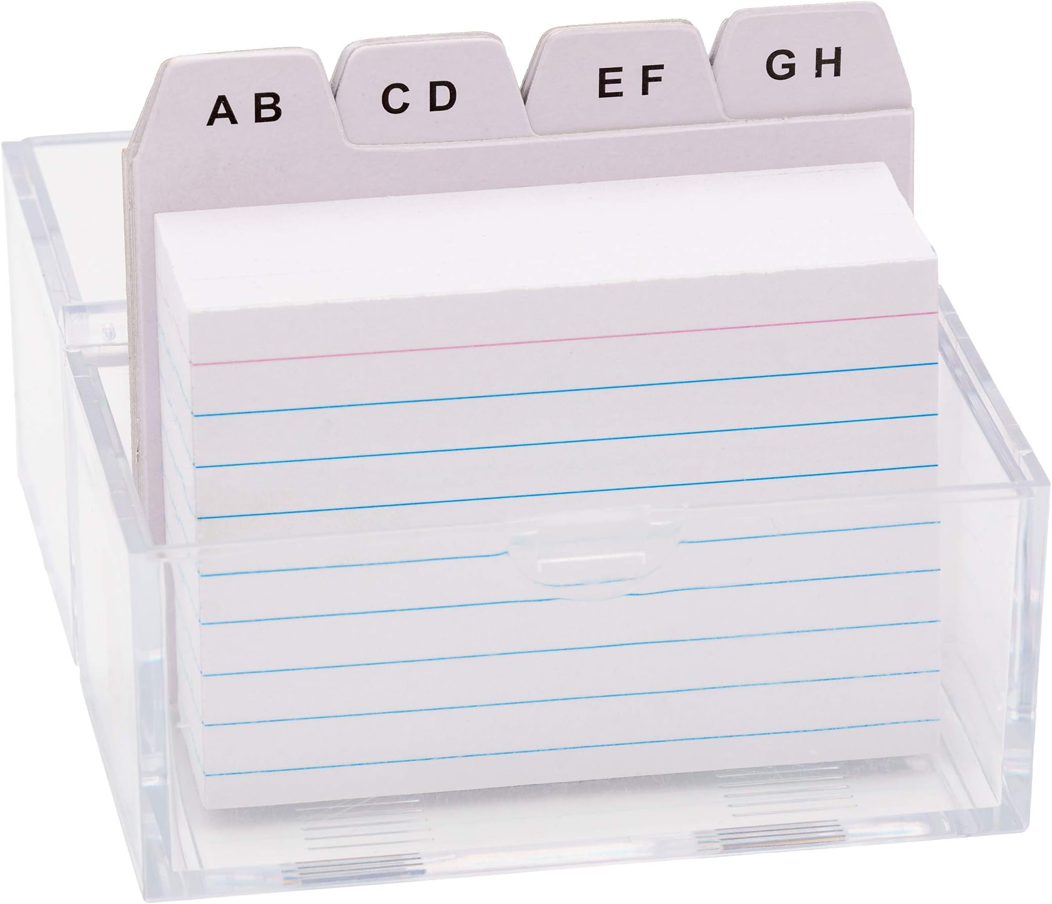 TSI Index Card Box DIN A8 Filled with 100 Lined Index Cards Includes A-Z Index No. 65980