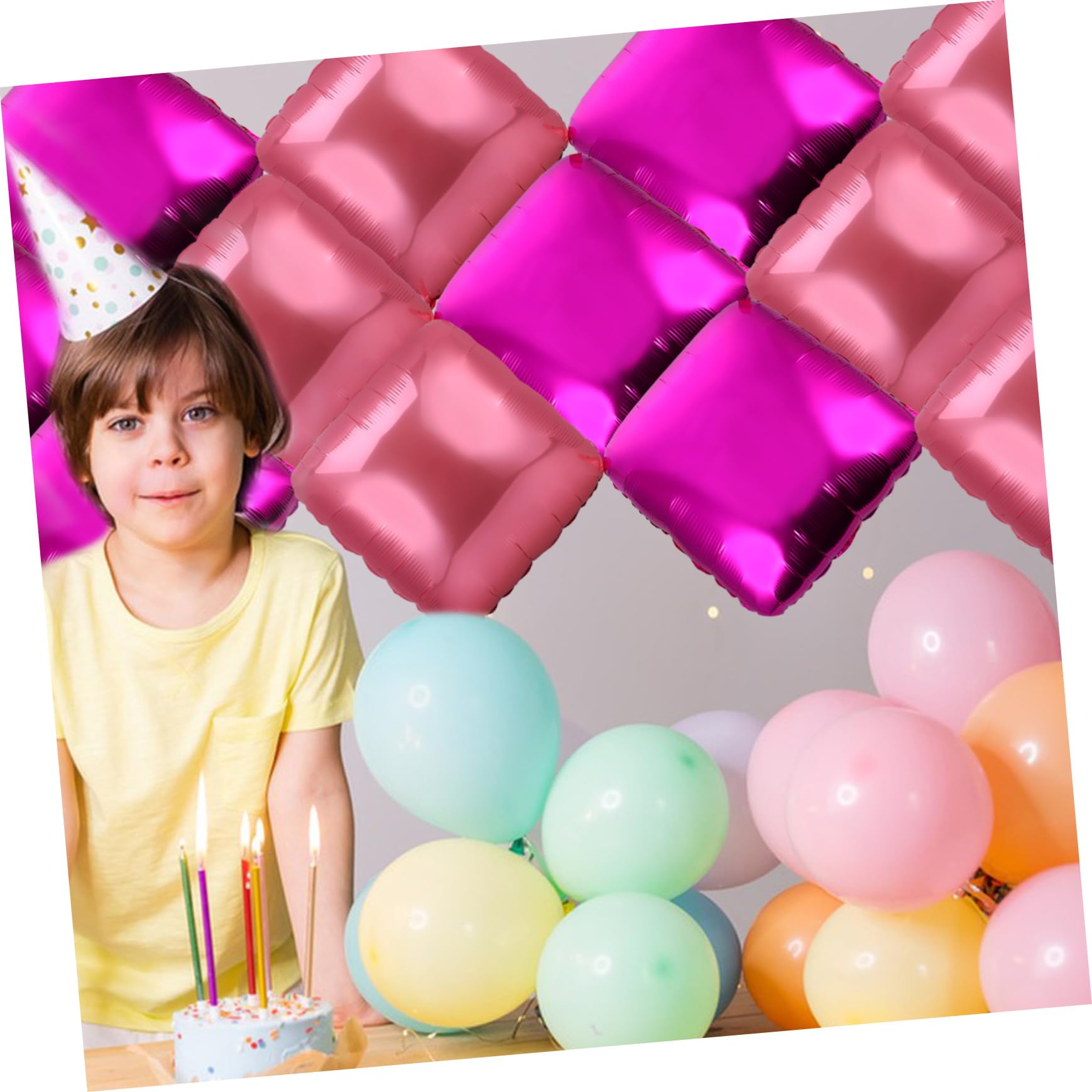 Globos Cuadrados de Aluminio para Fondo de Fiesta, 50 Piezas