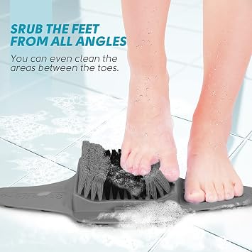 BESKAR Shower Foot Scrubber Mat with Pumice Stone