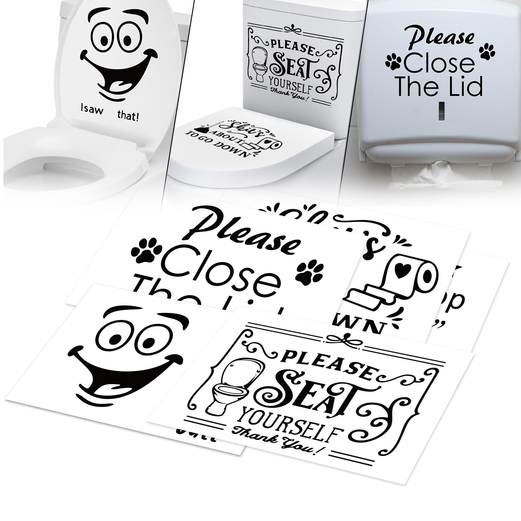 Toilet Stickers, Please Seat Yourself, Would Poop Here Again, Funny Stickers for Bathroom, Funny Gift