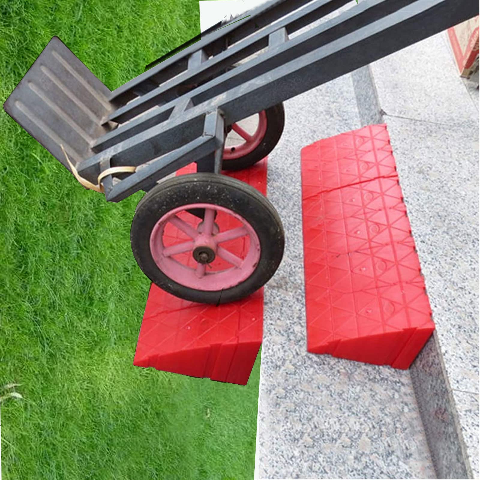 Rampa Di Carico Antiscivolo In PVC - 25x40x16 Cm, Portatile, Per Sedie A Rotelle, Scooter, Nero - Foto 10