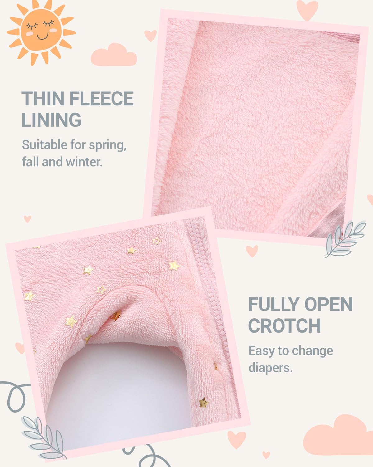 WYTbaby Baby Snowsuit Fleece Hooded Romper Toddler Footed Jumpsuit Onesie Thin Fall Winter Outfits - Image 4