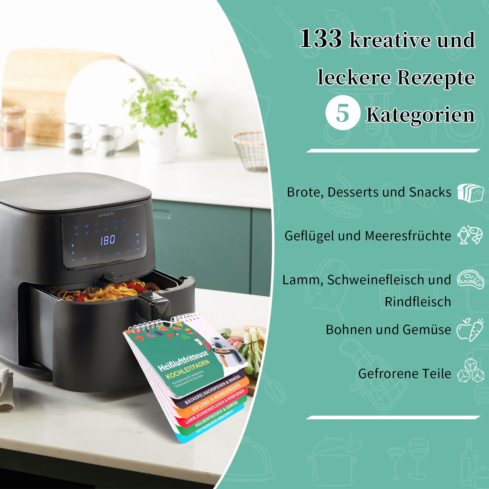 Airfryer kookboek, Air Fryer Cheat Sheet Magneten Kookgids