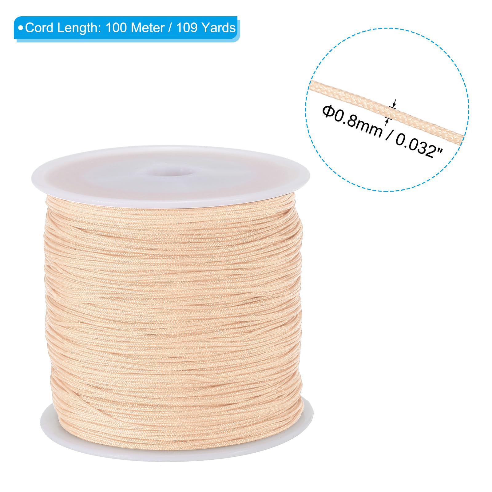 PATIKIL 0.8mm x 109 Yard Nylon Satin Cord - Image 2