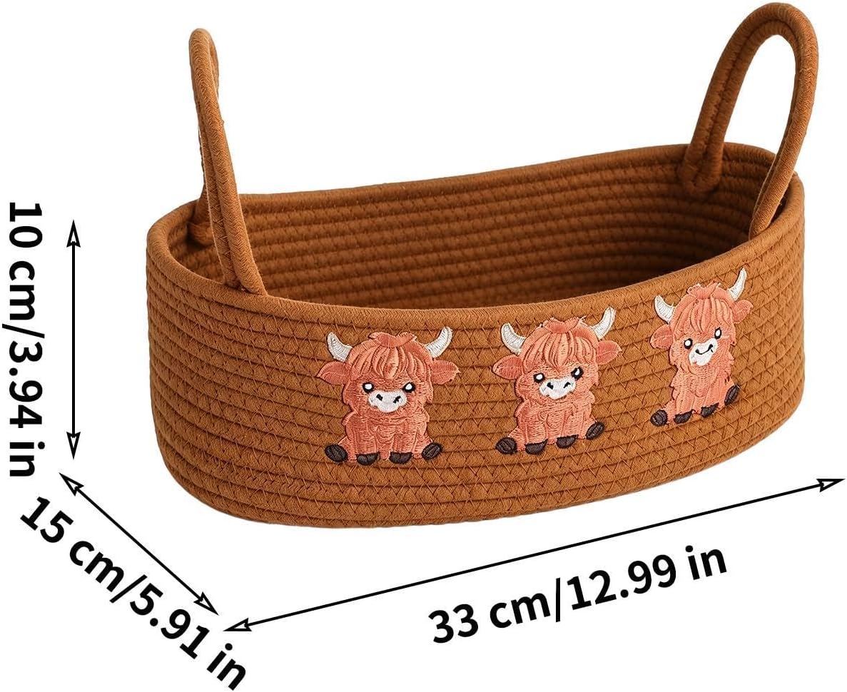Toilet Paper Basket - Woven Cotton Rope Organizer - Holder Bathroom Decor