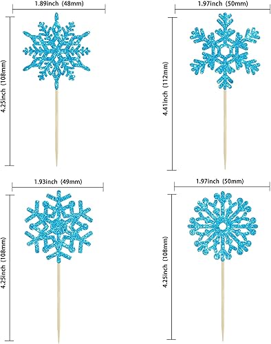 Miniatura 9 de Gyufise 24 adornos plateados para cupcakes con purpurina azul y plateado para tartas de Miss to Mrs para decoración de tartas de invierno, bodas,