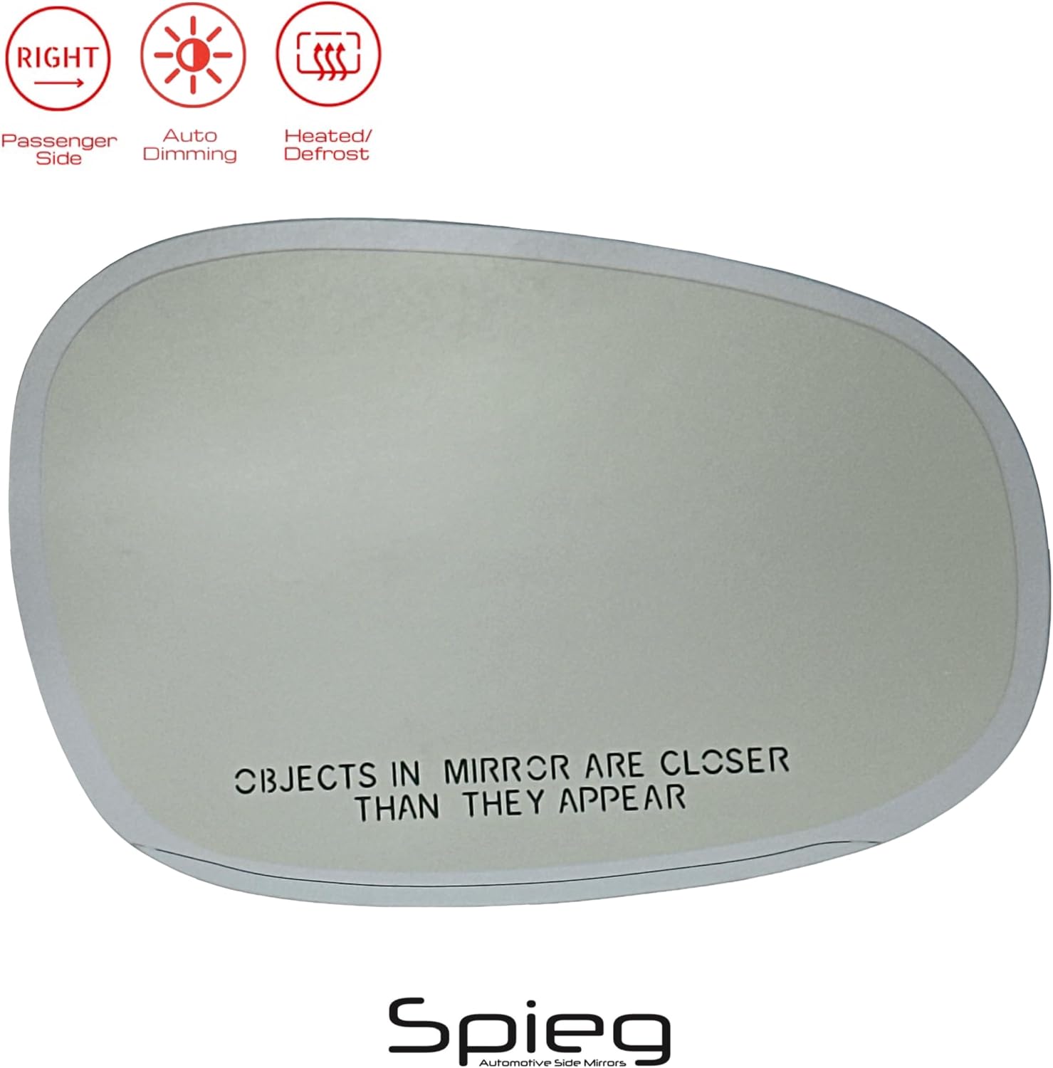 Spieg Passenger Side Mirror Glass for 2010-2013 BMW 3-Series E90 E91 Heated Auto Dimming Convex with Backing Plate 4 Pins Right 51-16-7-230-980