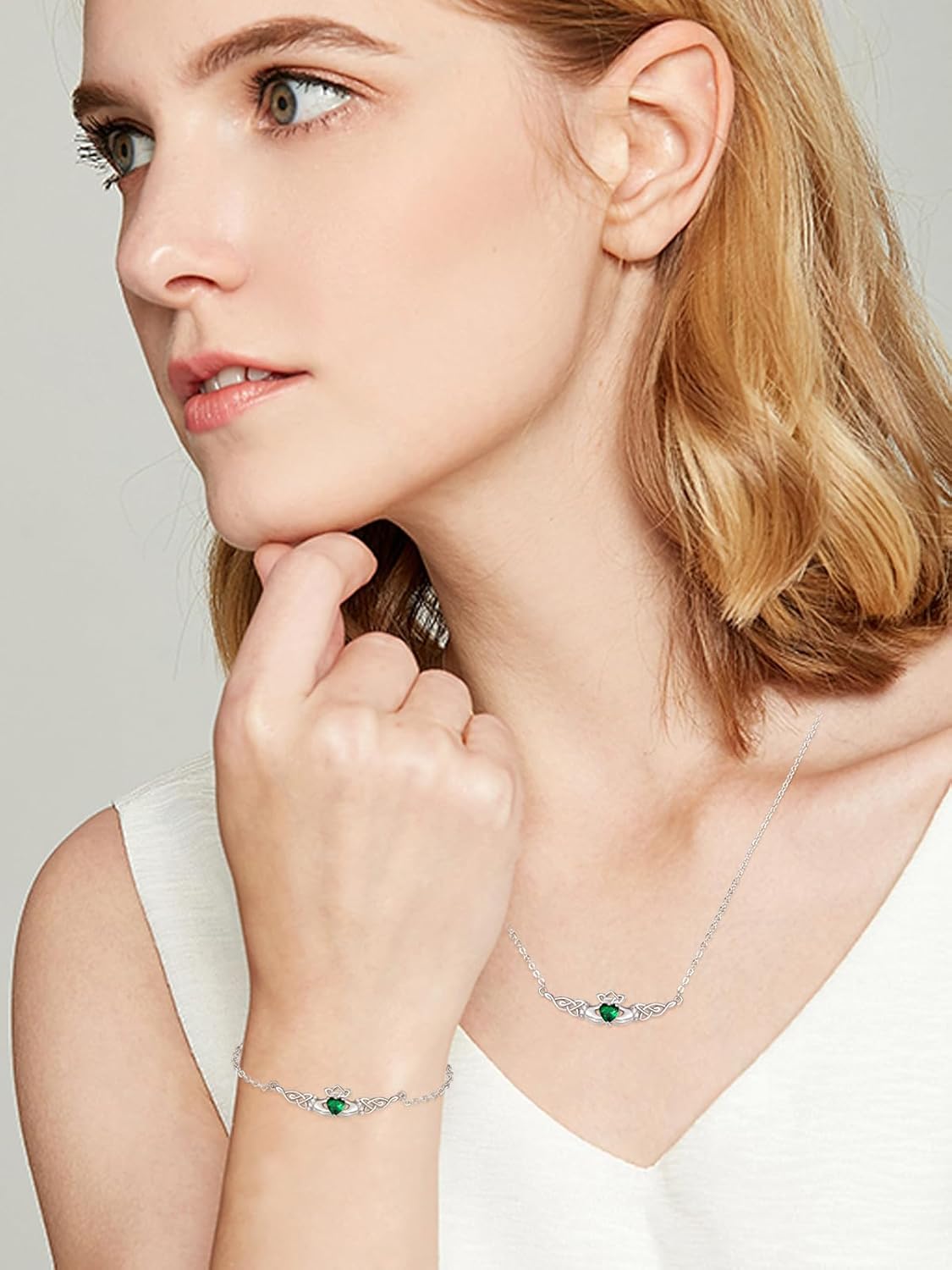 Dreamboat Sterling Silver Claddagh Bracelet for Women Celtic Knot Irish Bracelet Birthstone Luck Scottish Jewelry Irish Gift Made In Ireland - Image 4