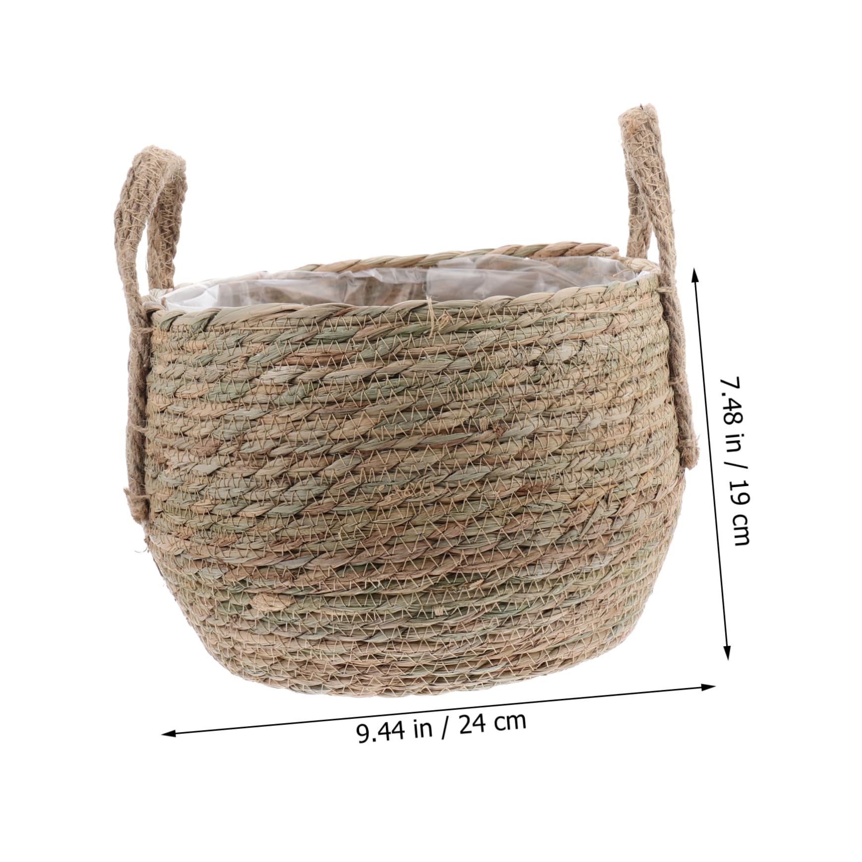 Gewebter Blumentopf aus Seegras Kreativer und Dekorativer Aufbewahrungskorb Handgefertigt 24cm Durchmesser für Indoor Pflanzen und Sukkulenten