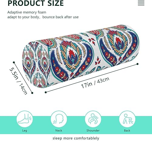 Miniatura 3 de Coloridas flores almohada almohada cuello rollo almohada debajo de la rodilla redondo almohada cilindro almohada almohada cervical cuello apoyo