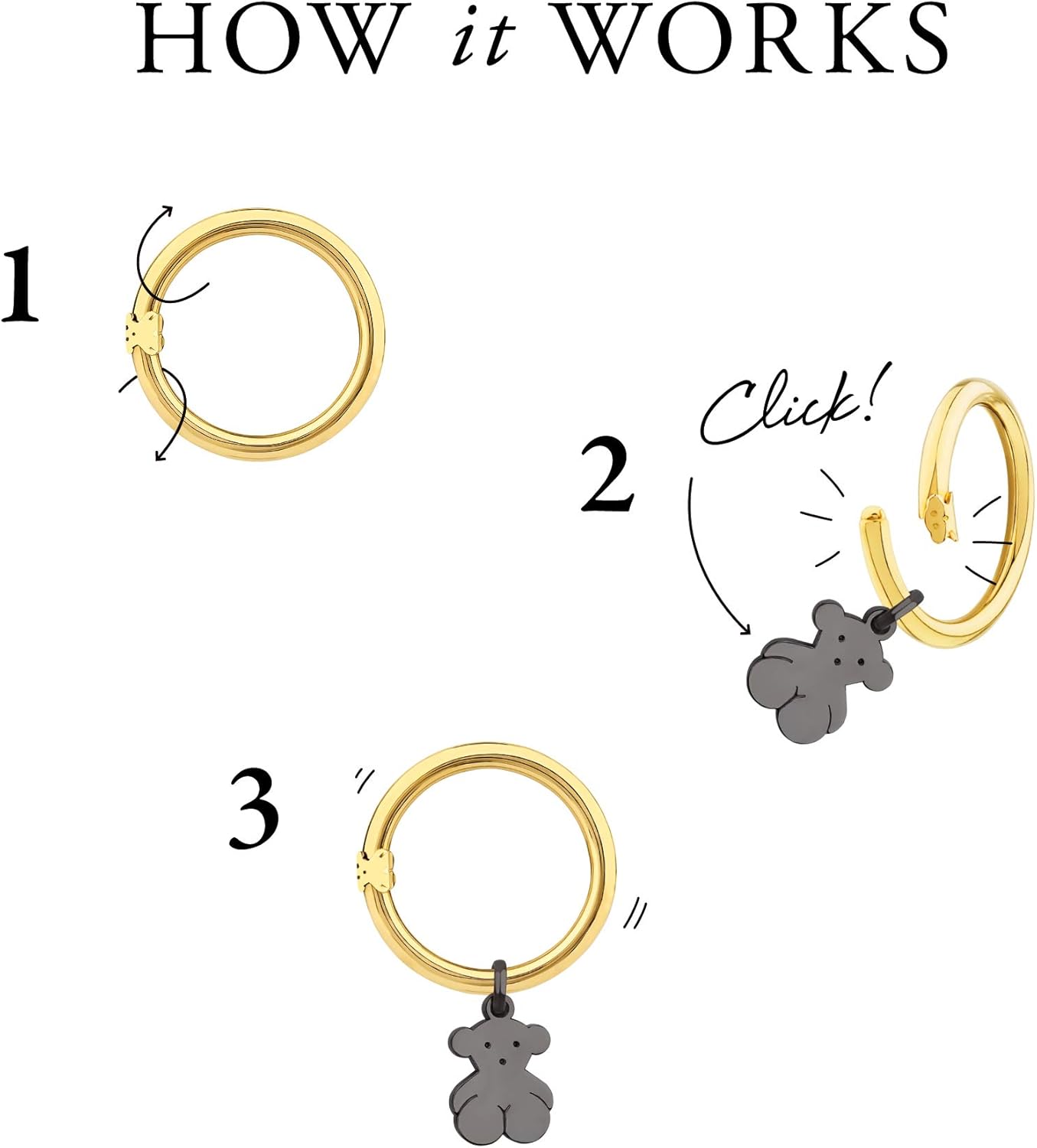 TOUS Medium Rose Vermeil Silver Hold Ring