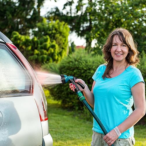 Miniatura 5 de Boquilla rociadora de manguera de jardín, 10 patrones de riego, boquillas de pulverización, cabezal de manguera resistente, accesorio de manguera