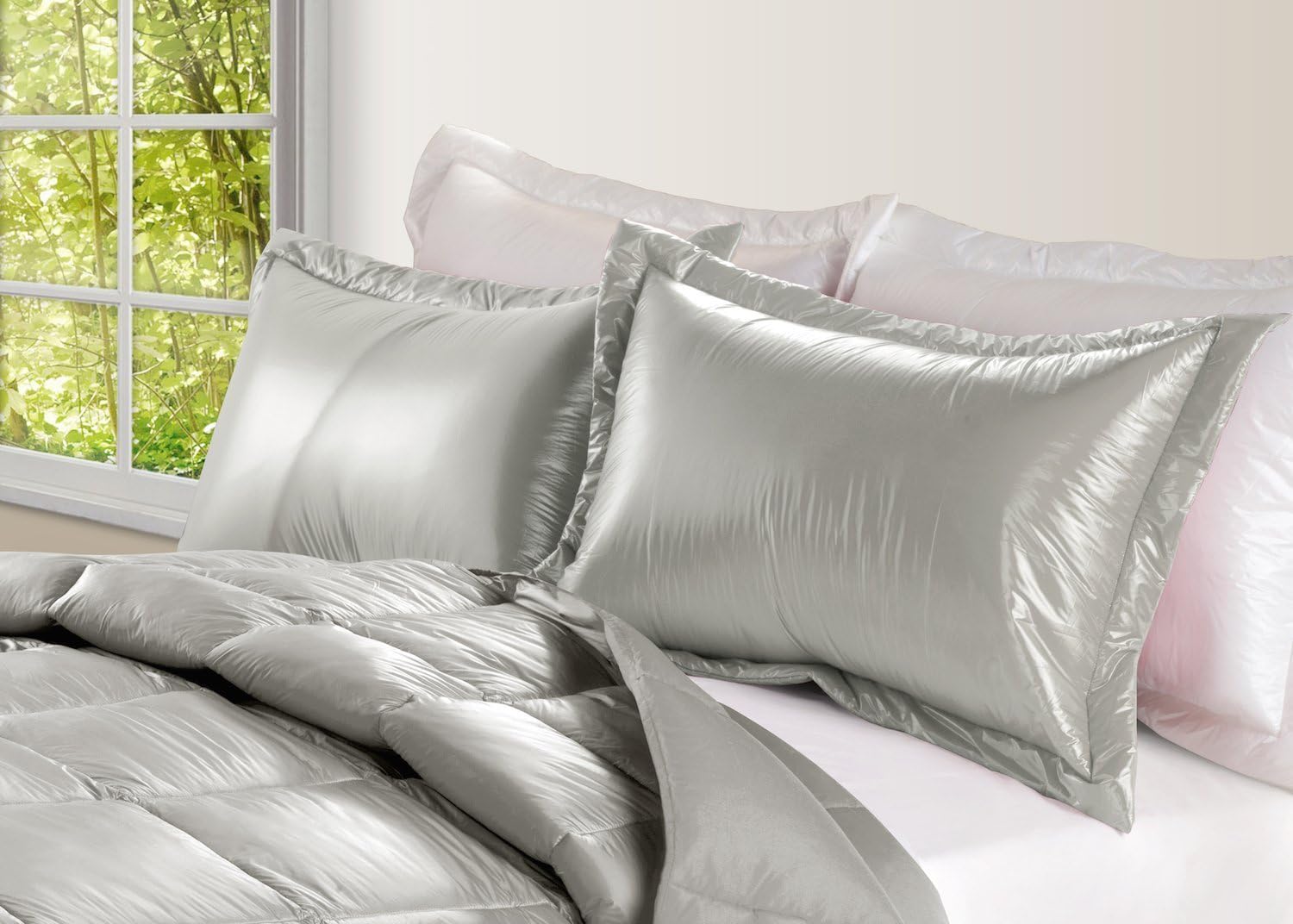 PUFF Ultra Light Nylon Sham 2-PK, Standard, White, Solid