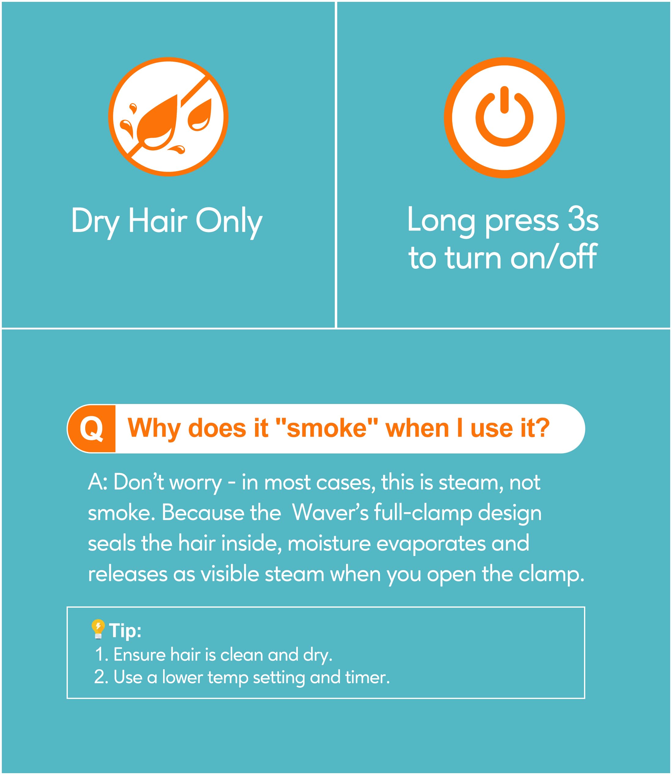 Ondulador de cabello Farery de 25 mm – Rizador de ondas profundas con tecnología iónica, tres tubos con calor uniforme y cable giratorio 360° para crear ondas playeras de forma segura y sencilla.