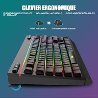 RedThunder K20 Vezeték nélküli billentyűzet és egér szett AZERTY RGB háttérvilágítás 4800 DPI 6
