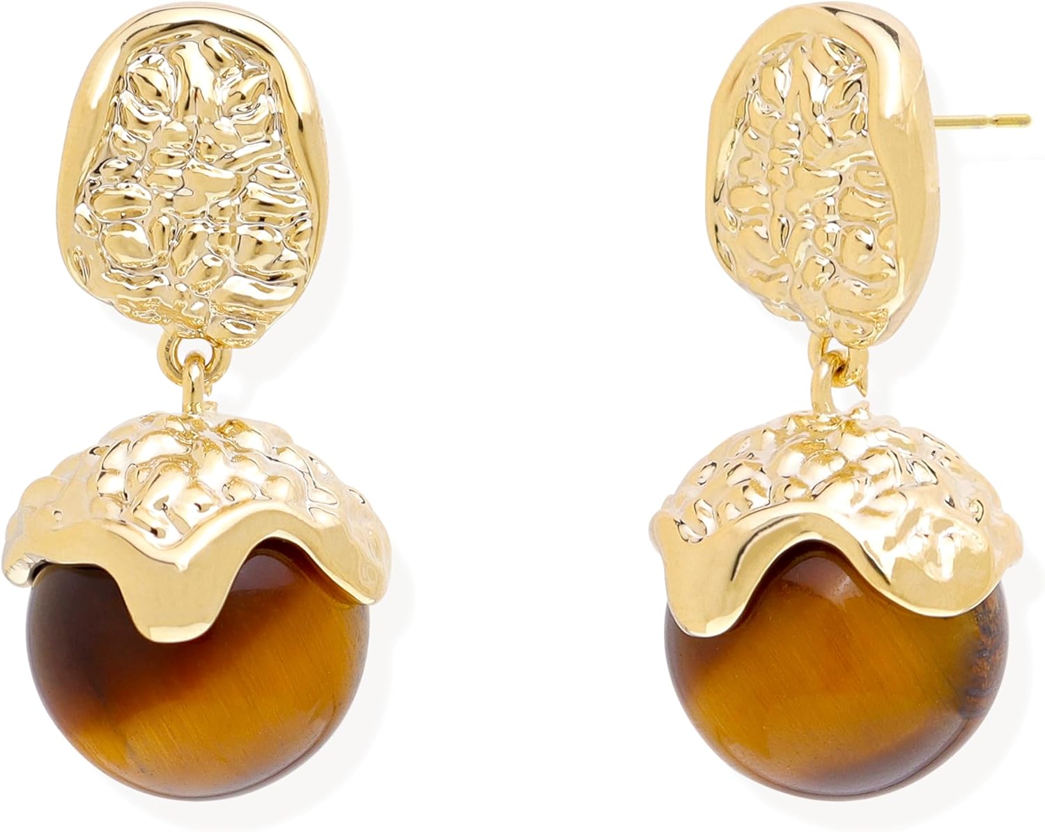 Jean Beau Trendy Drop Stud Earrings for Women, Statement Dangling Earing Gold Plated Sterling Silver Wedding Prom Birthday party Fashion Jewelry Gift