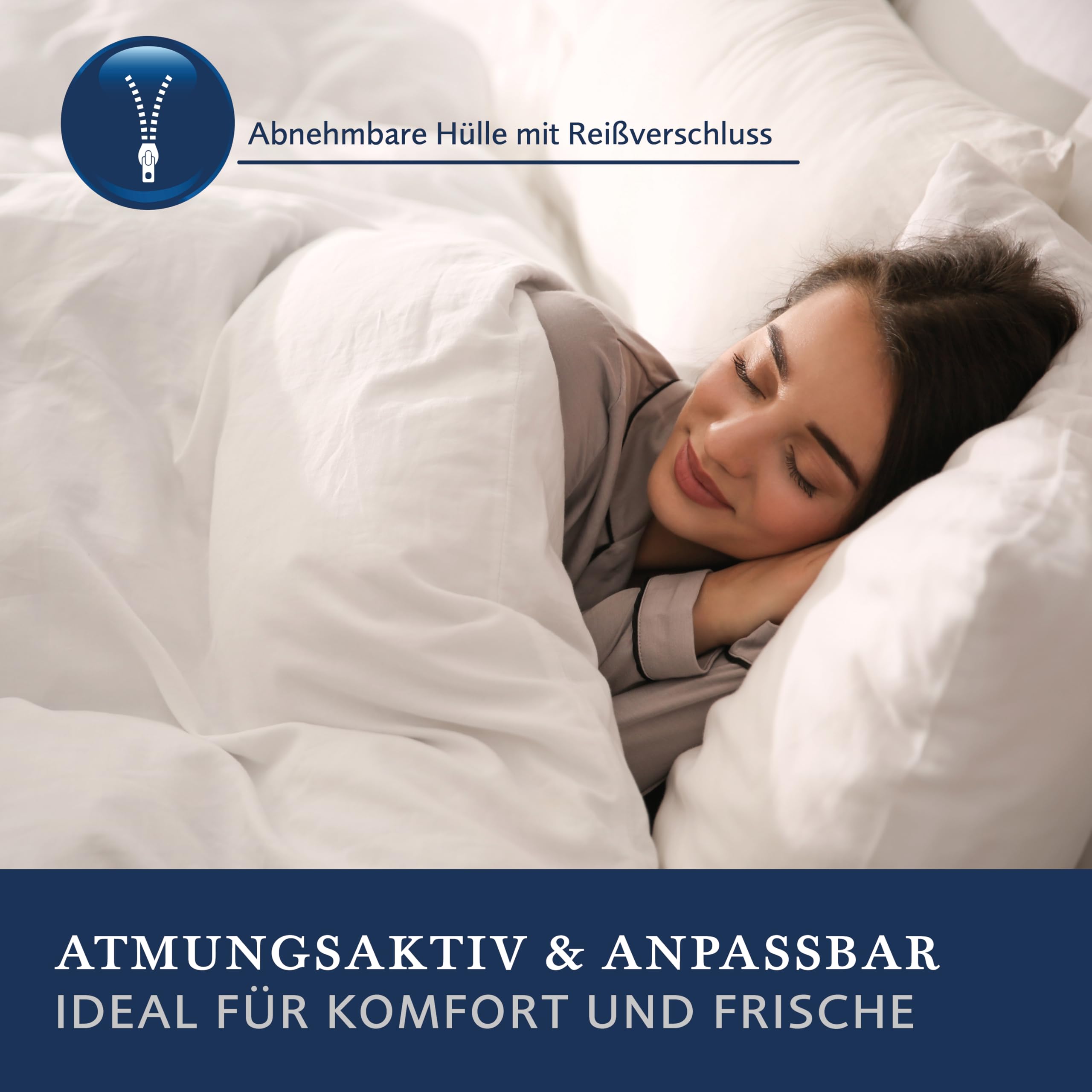 Billerbeck Kopfkissen S20 Visco - Nackenkissen – Kissen in 40 x 80 cm – Nackenstützkissen mit Visco High-Tech-Kern