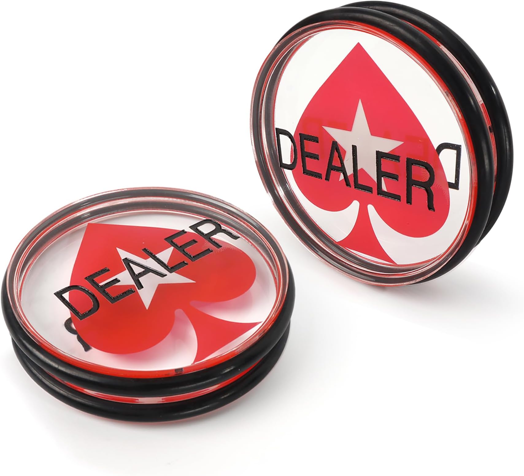 - 3-Inch Double-Sided Casino Grade Clear Acrylic Poker Dealer Puck Button for Gambling Card Games, Texas Hold 'em, Poker Nights, Tournaments