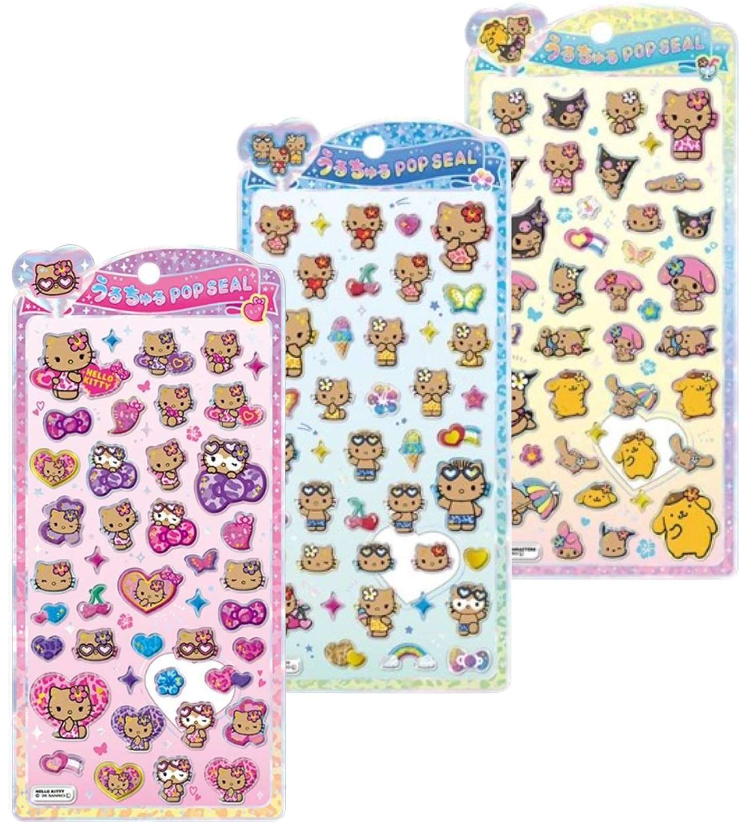 Amazon | 【3種セット】 クラックス うるちゅるポップシール サンリオ