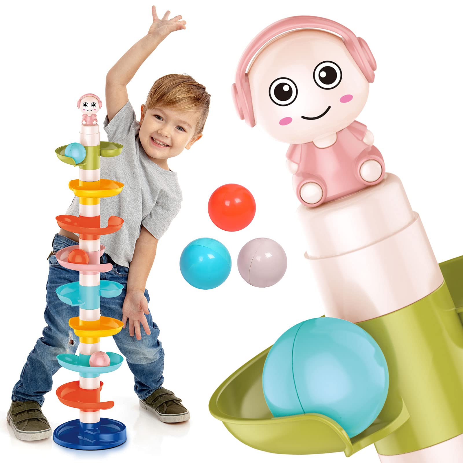Buy FUN LITTLE TOYS Ball Drop Toys for Toddler 13, 9 Layer Roll