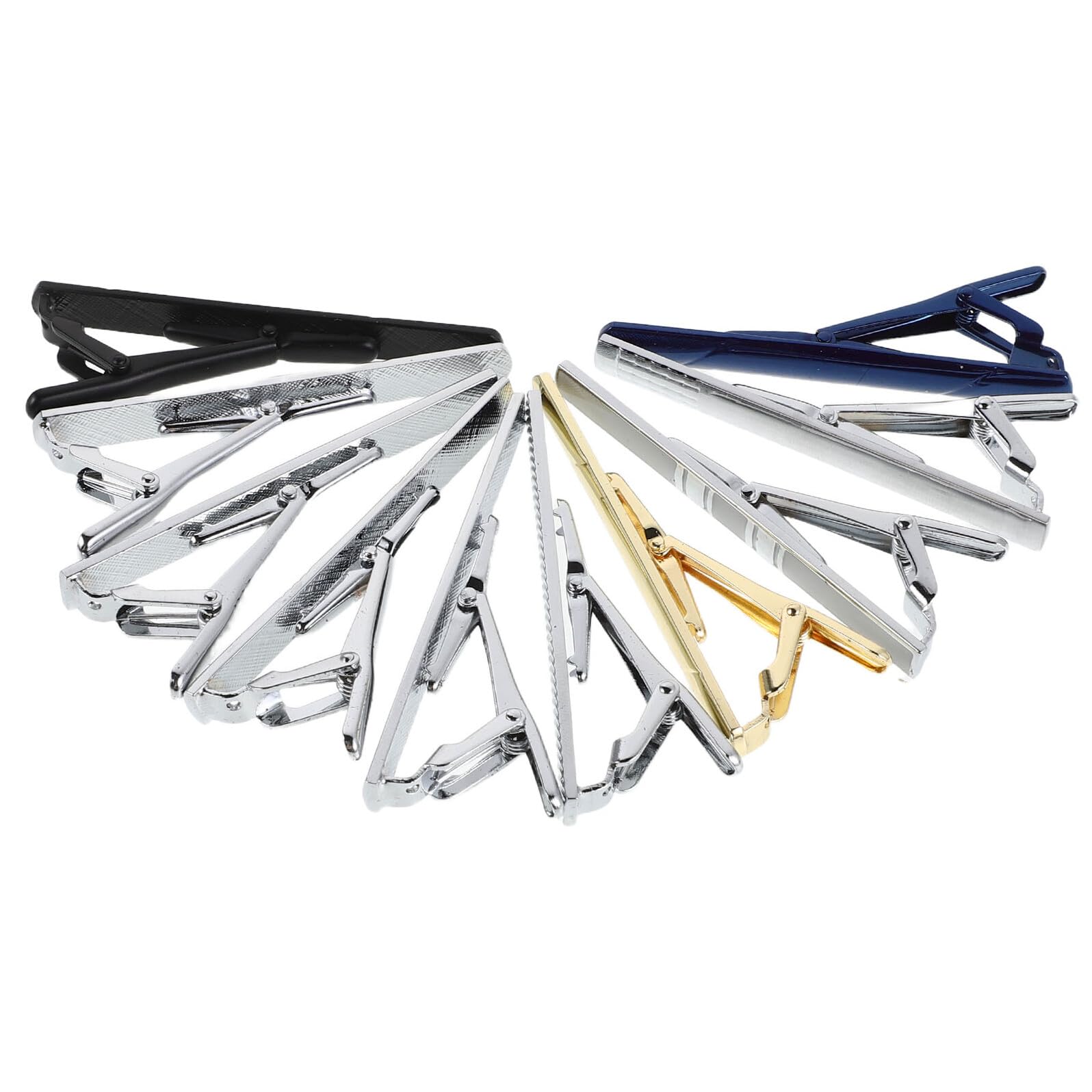 Baluue 10 Unidades Pinzas para Corbata para Hombre en Caja de Obsequio – Juego Formal y Versátil de Pasadores de Corbata de Cobre para Bodas, Negocios y Aniversarios – Accesorios