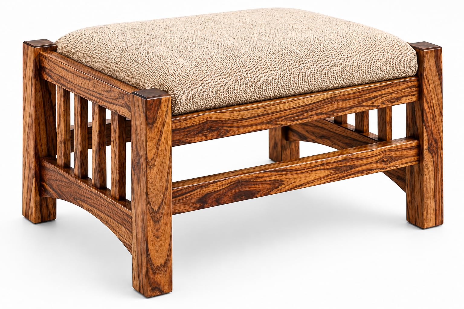 Md Decor Solid Sheesham Square Makeup Stool Foot Rest | Ottoman Seat Vanity Stool | Multi-Use as Small Side Table for Bedroom | Living Room 24" x 16" x 14" (Natural Teak)-image-34