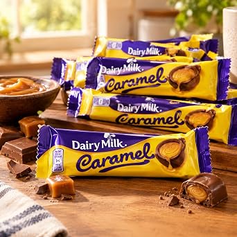 GRO VITS – 12 x Caramel Chocolate Bars 37g, Classic Taste Milk Chocolate with Smooth Golden Caramel Multipack Chocolate Bars – Chocolate Present for Sharing and Christmas Gifting