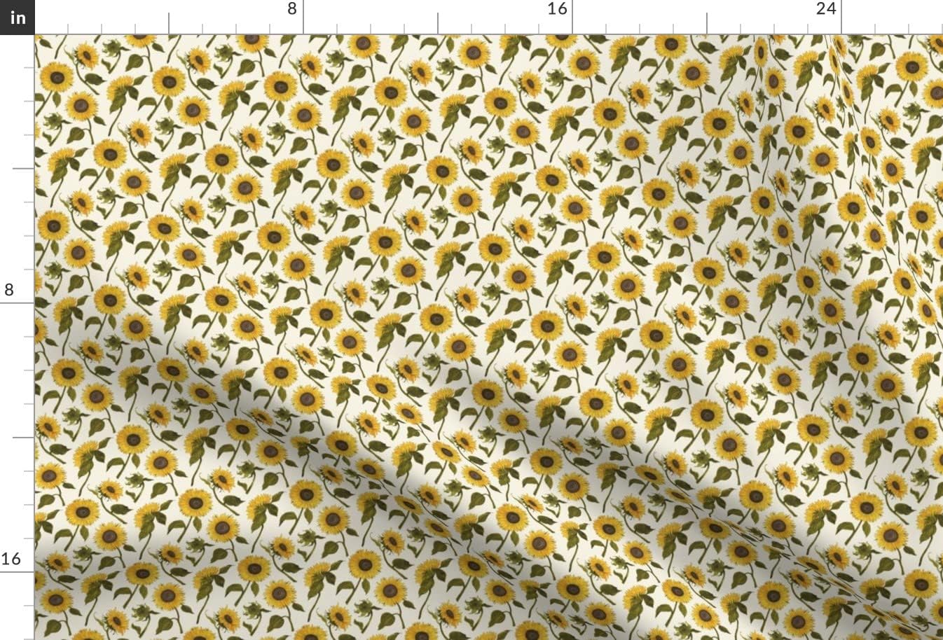 Spoonflower Fabric - Sunflower Yellow Small Floral Sunflowers Garden Field Flowers Printed on Minky Fabric by The Yard - Sewing Baby Blankets Quilt Backing Plush