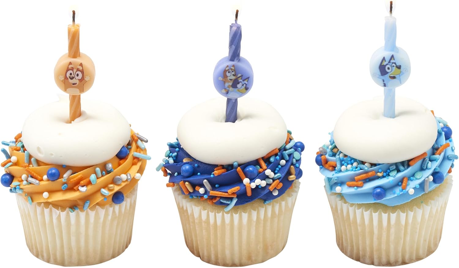 Bluey and Bingo Birthday Candles | Cake Decoration Toppers | 6 Count