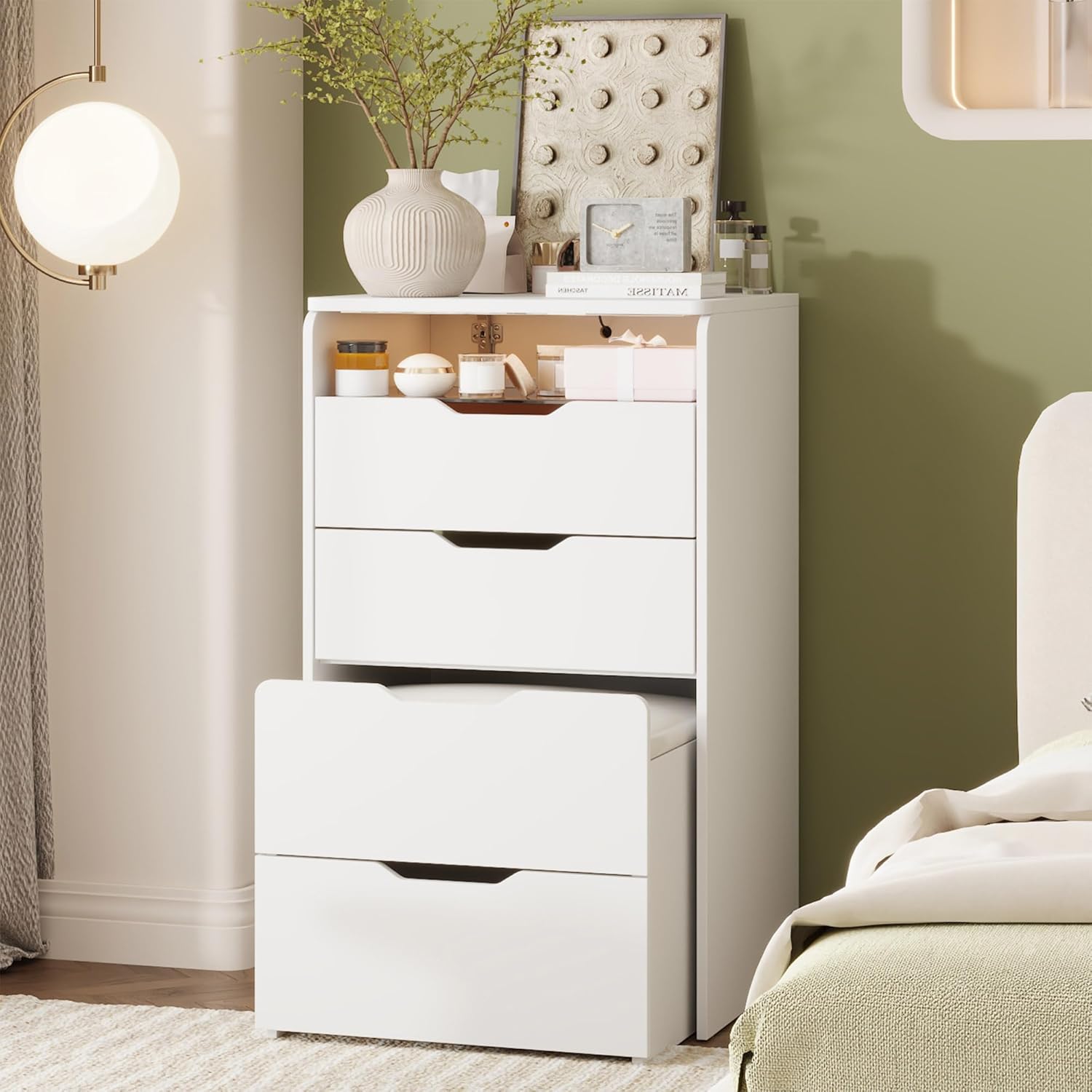 Timechee Vanity Desk with mirror closed, functioning as a compact cabinet