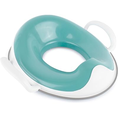 Prince Lionheart Tinkle Trainer Potty Seat - Sturdy Handles, Splash Guard, Non Slip Base - Fits Most Toilets, Comfortable Design - Glacier