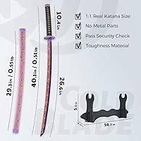 Vista 4 de Cold Blade Demon Katana - 41 Inch Anime Replica with Belt and Stand - Durable Sword Perfect for Cosplay - Nichirin Sword with Authentic Design