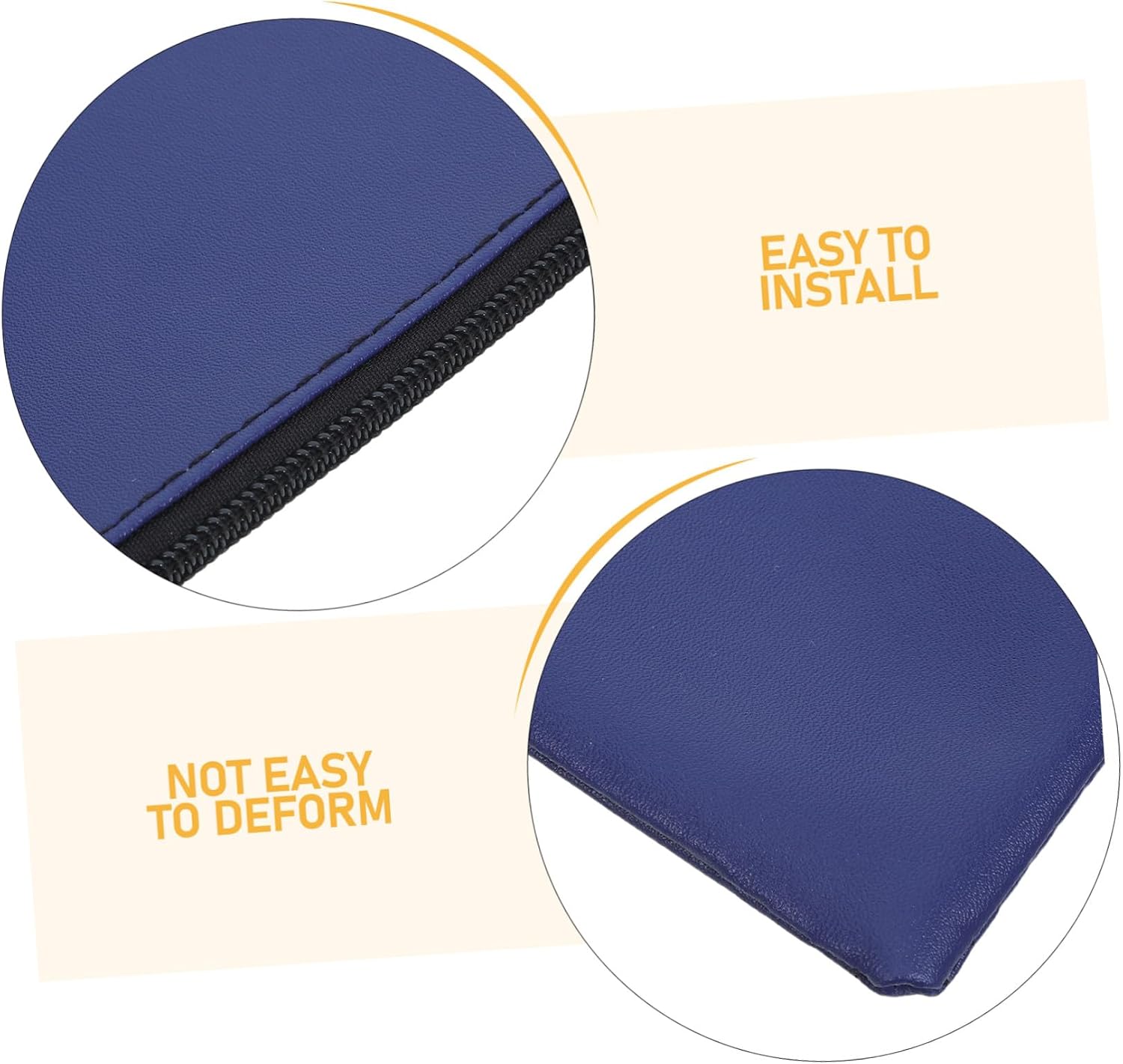 NUOBESTY Pu Leather Zippered Deposit Bag 28x15.5cm, 4pcs Small Cash Pouches for Coins, Receipts, Cosmetics Organizer for Business and Personal Use, Blue