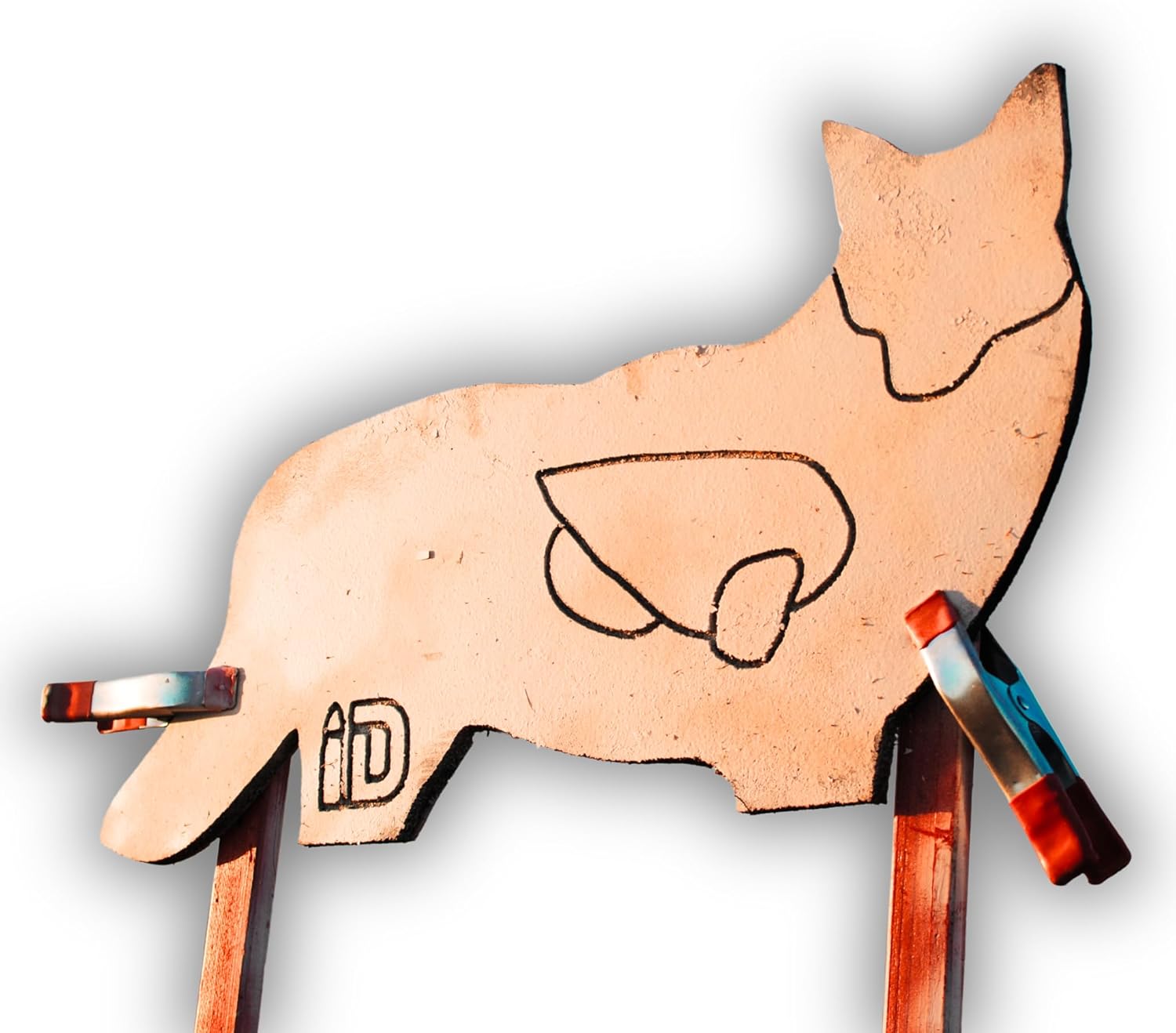 ID Coyote Silhouette Self-Healing Infinity Target - Archery Compatible, Competition-Style, Reusable Rubber Target, Reactive Hits, Weatherproof, No Ricochet, Lasts Thousands of Rounds